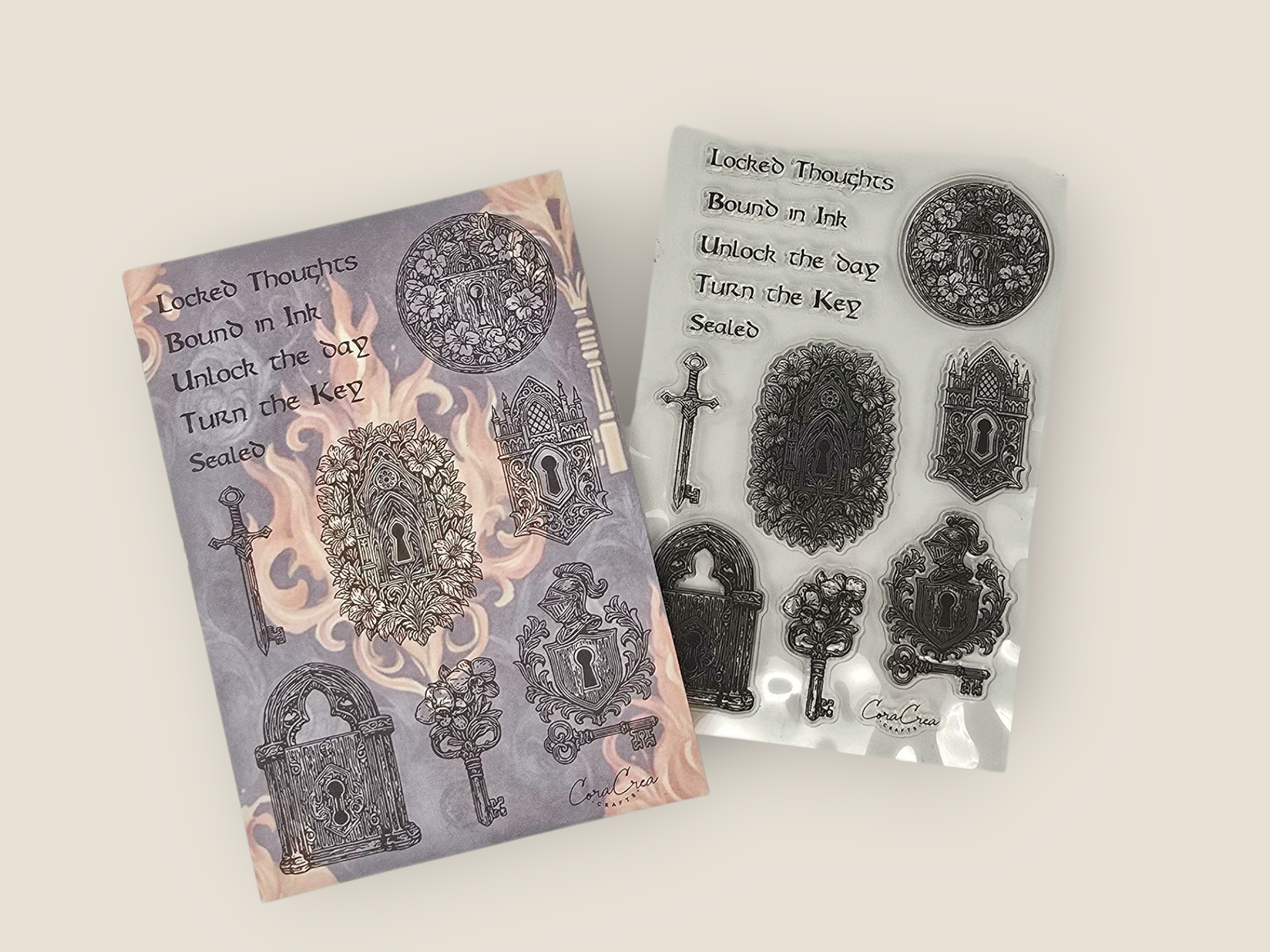 Lock & Key Clear Stamps