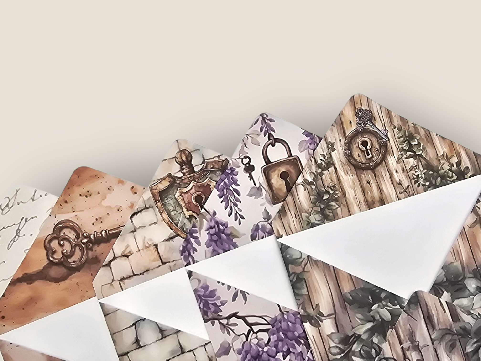 Lock and Keys Large Envelope Set