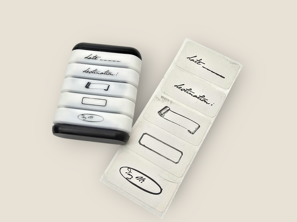 Pre-Inked Mini Travel Stamps