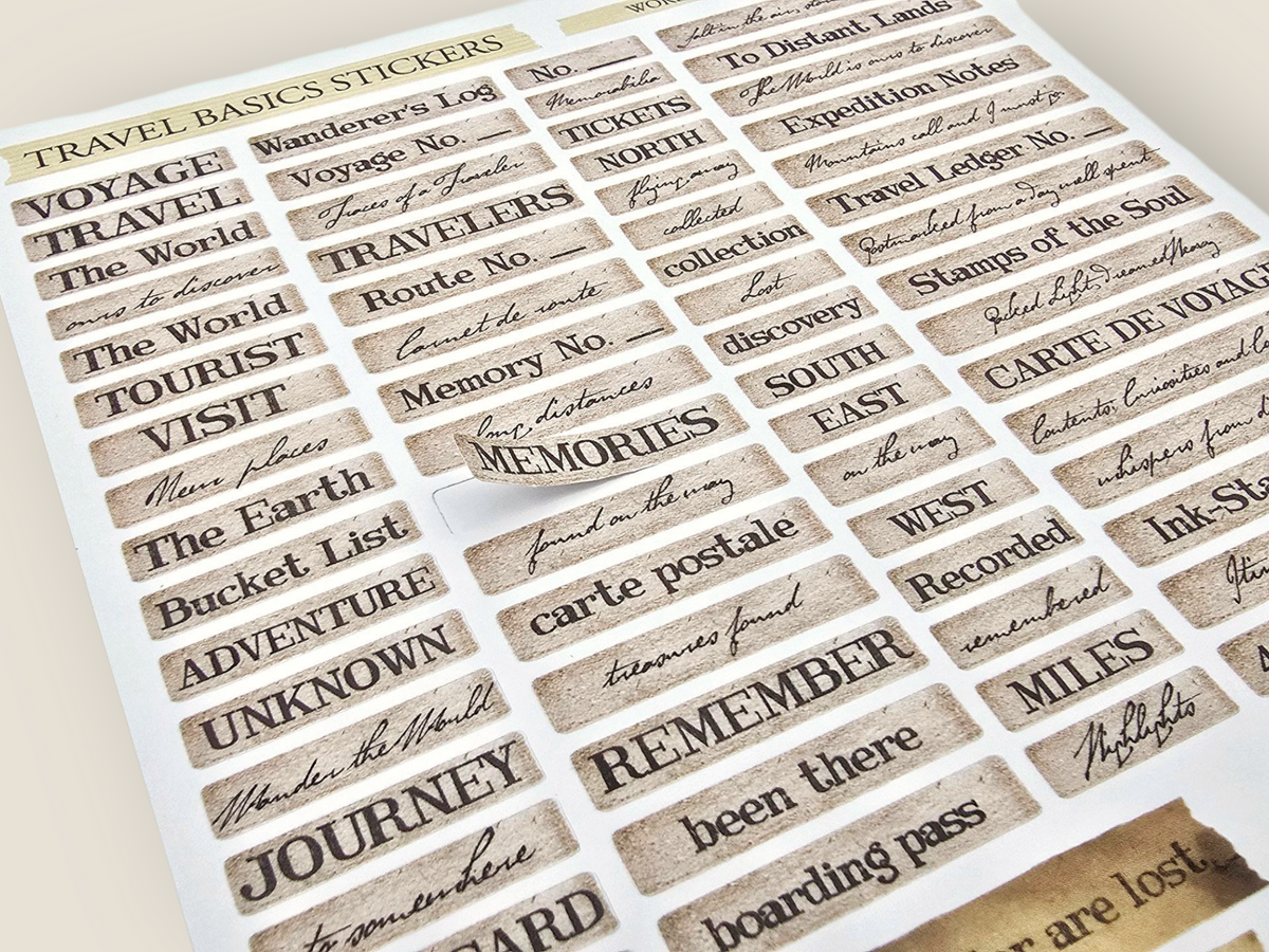 Amazon Basic Sticker Travel Basic Stickers — Sticker Sheets | CoraCreaCraft
