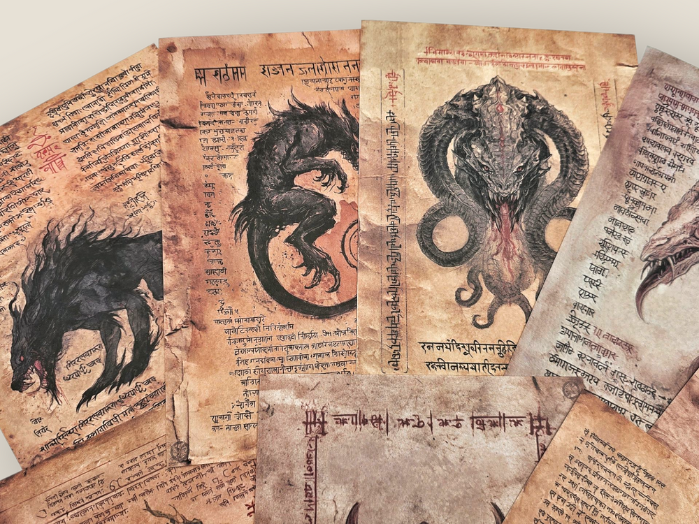 Dark Creatures Scrolls Paper Set