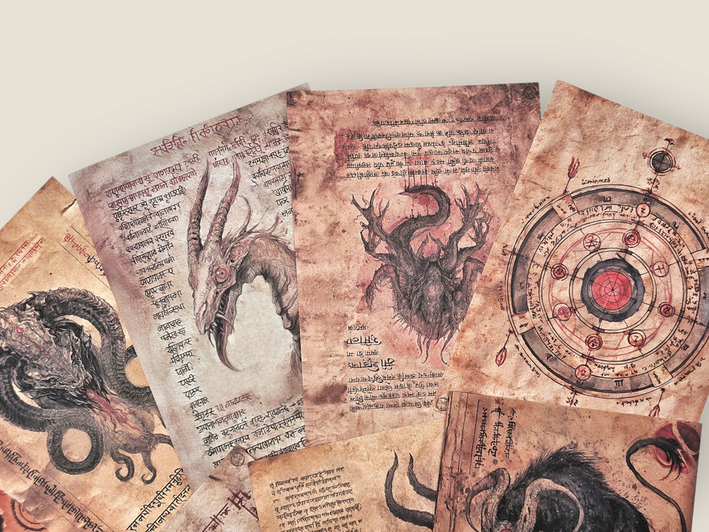 Dark Creatures Scrolls Paper Set