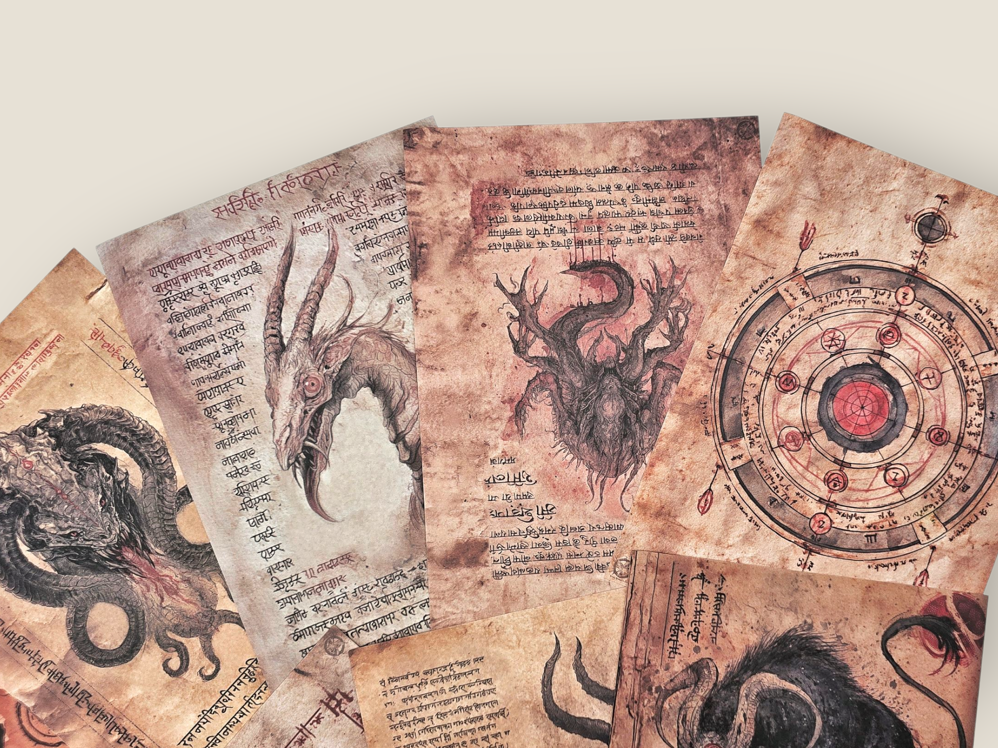 Dark Creatures Scrolls Paper Set