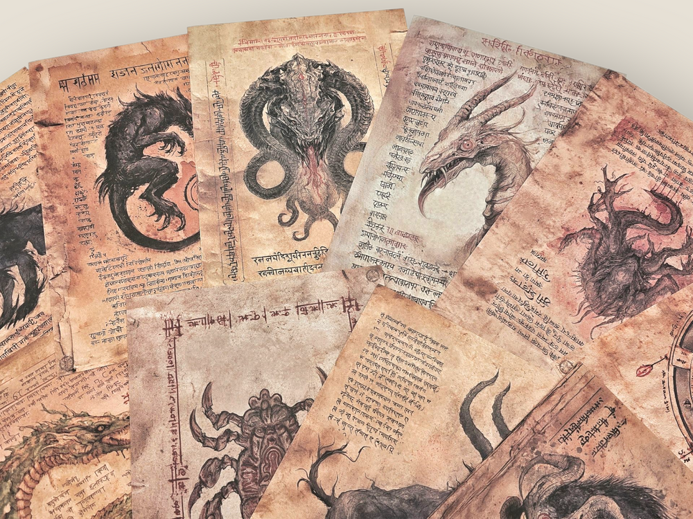 Dark Creatures Scrolls Paper Set