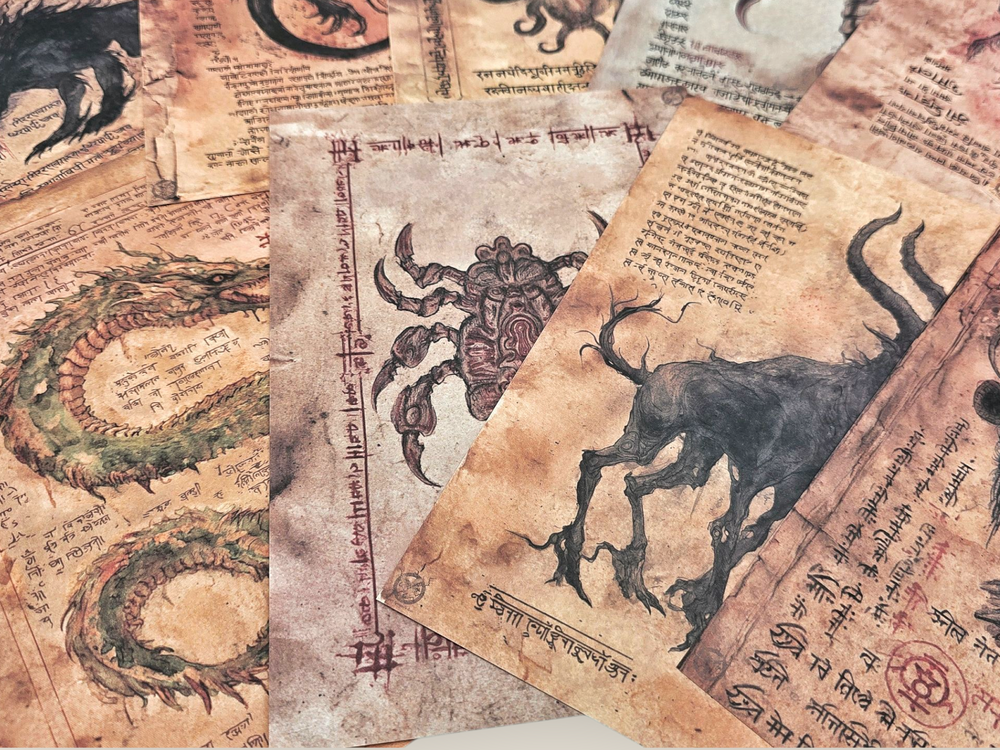 Dark Creatures Scrolls Paper Set