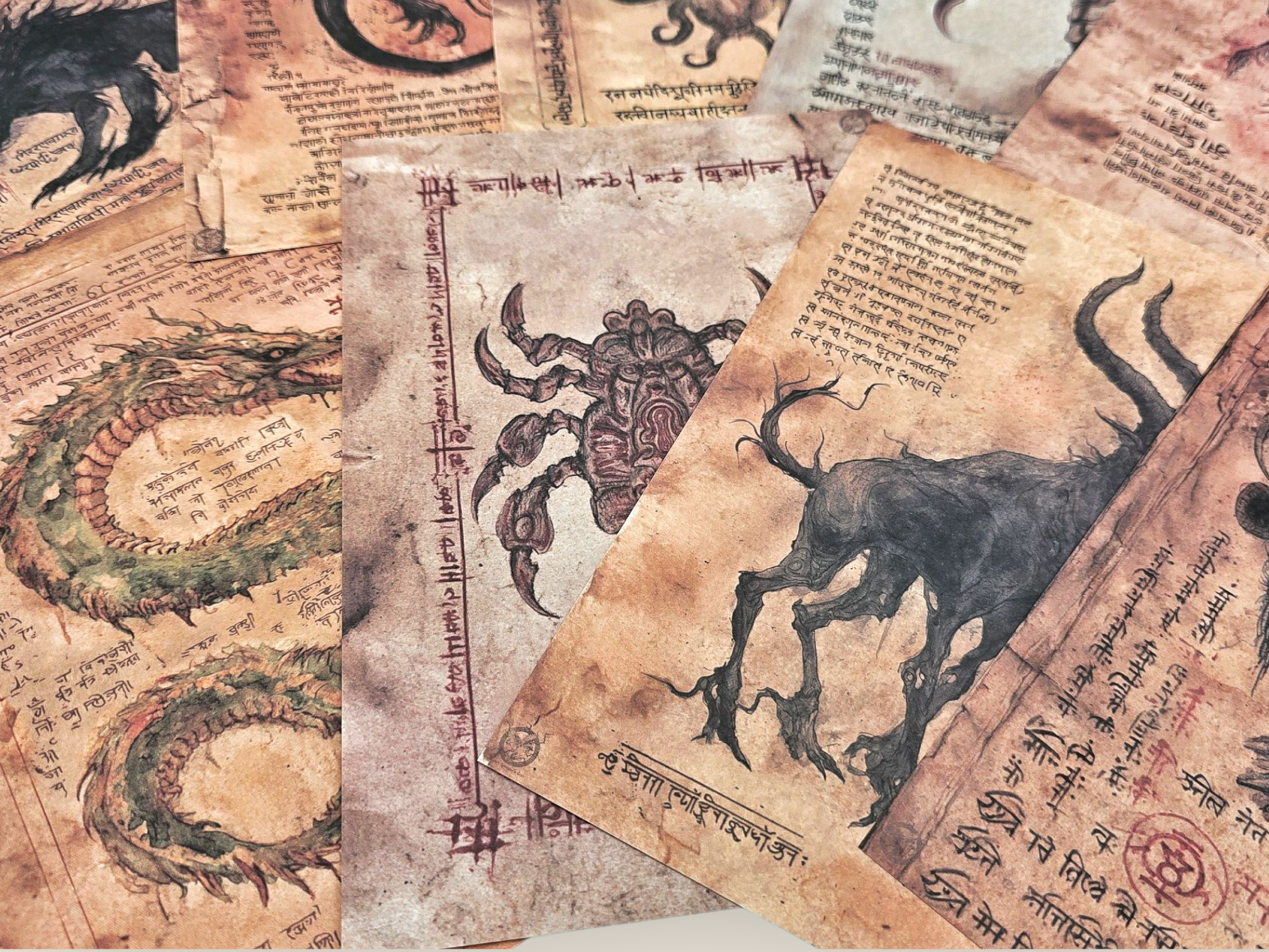 Dark Creatures Scrolls Paper Set