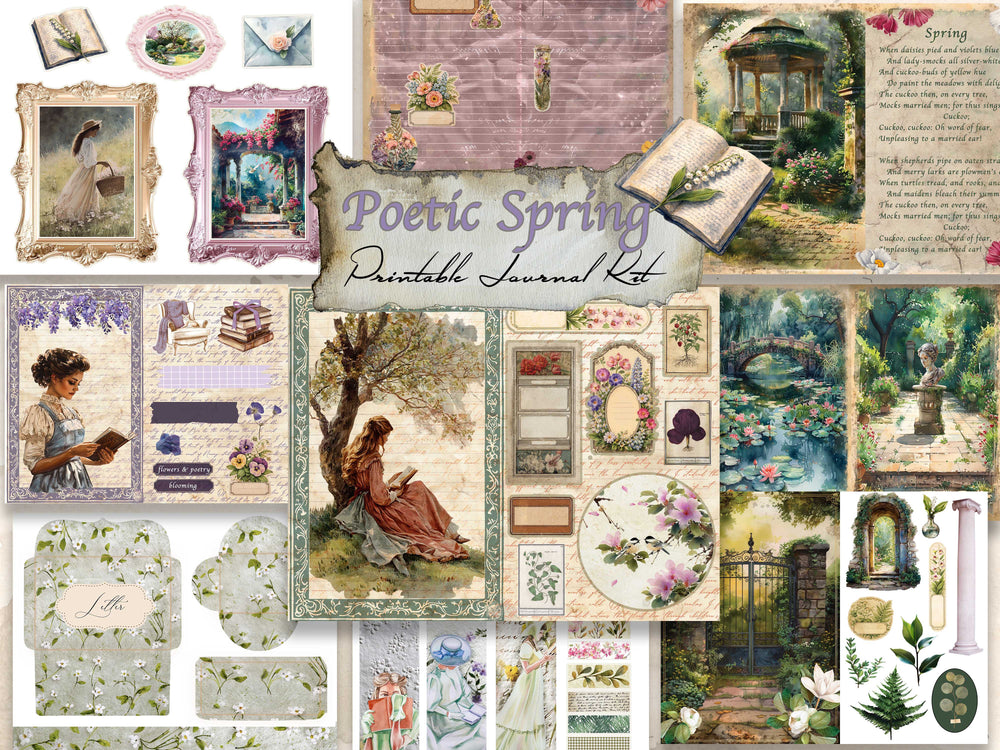 Poetic Spring Digital Journal Kit