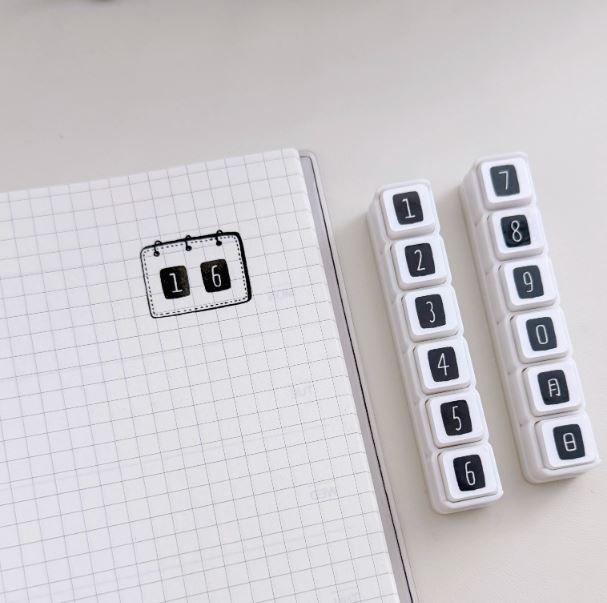 Ledger Bold Numbers Push Stamps