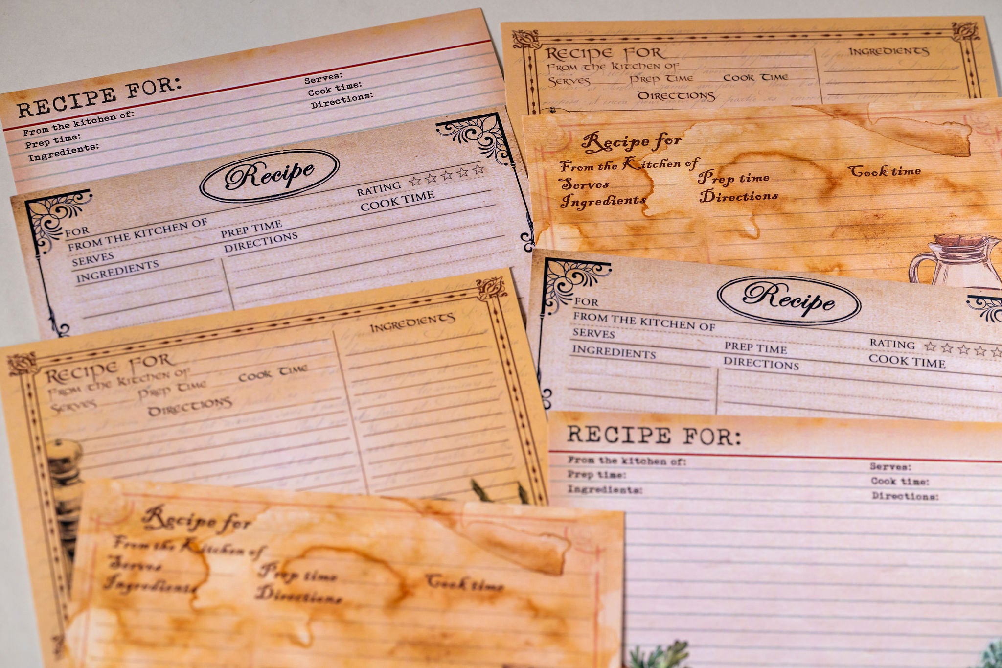 Set of Recipe Cards