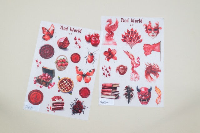 Red World Sticker Sheets