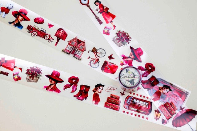 Red Charm Transparent Tape