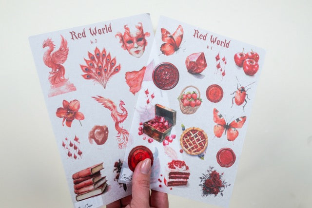 Red World Sticker Sheets