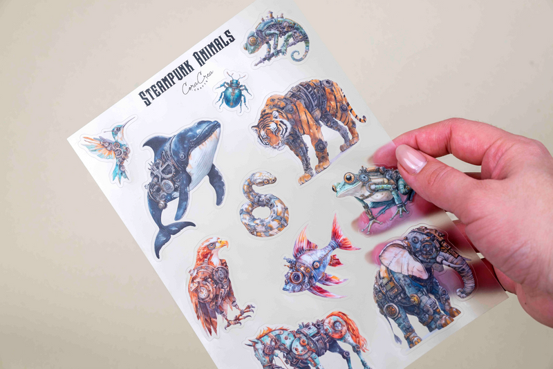 Steampunk Animals Sticker Sheet