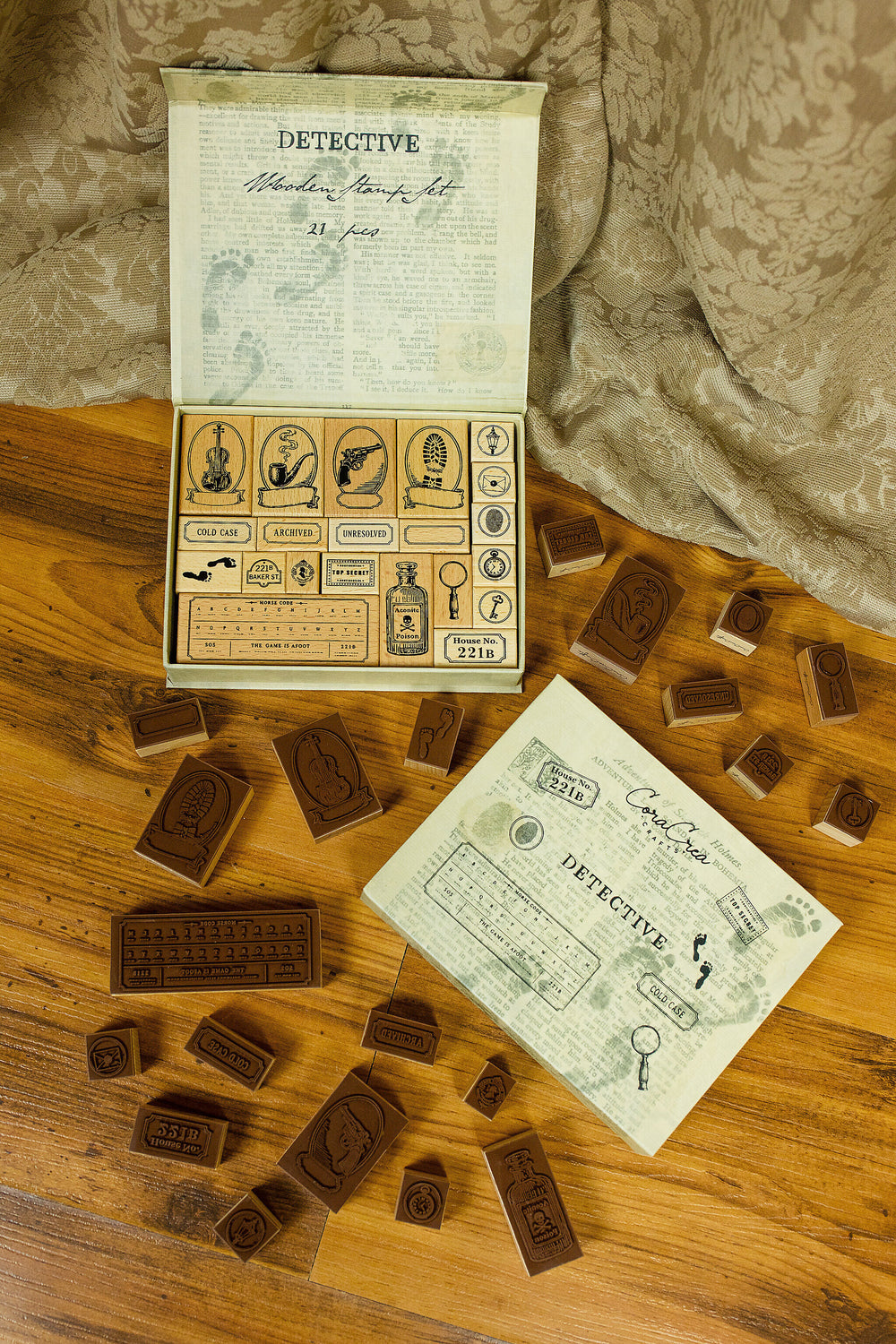 Detective Wooden Stamp Set
