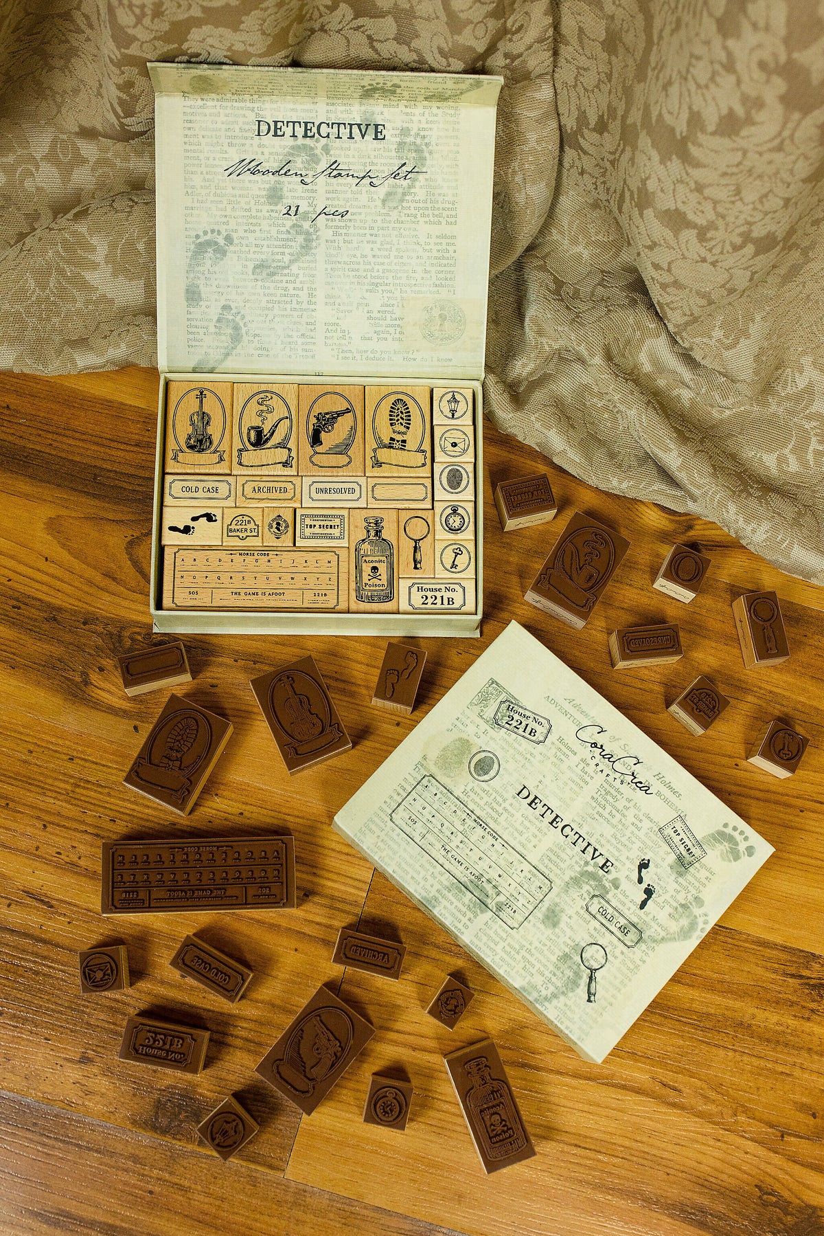 Detective Wooden Stamp Set