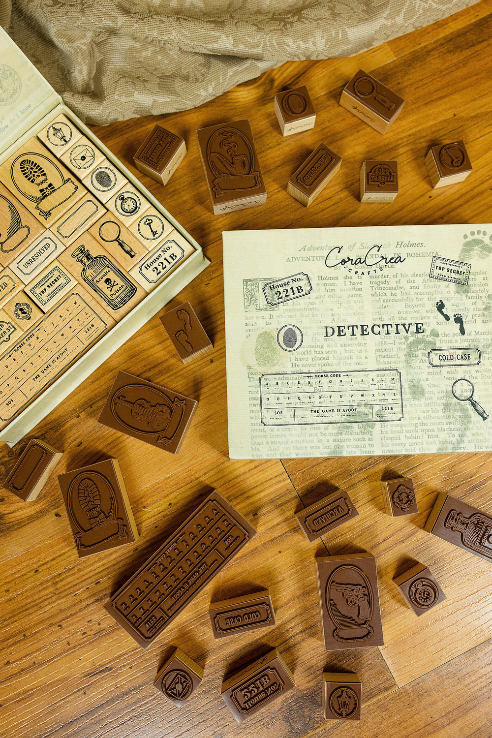 Detective Wooden Stamp Set - detail 1