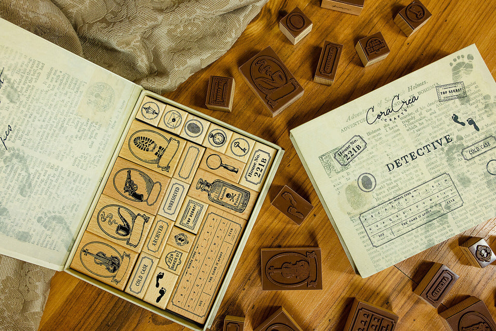 Detective Wooden Stamp Set - detail 3