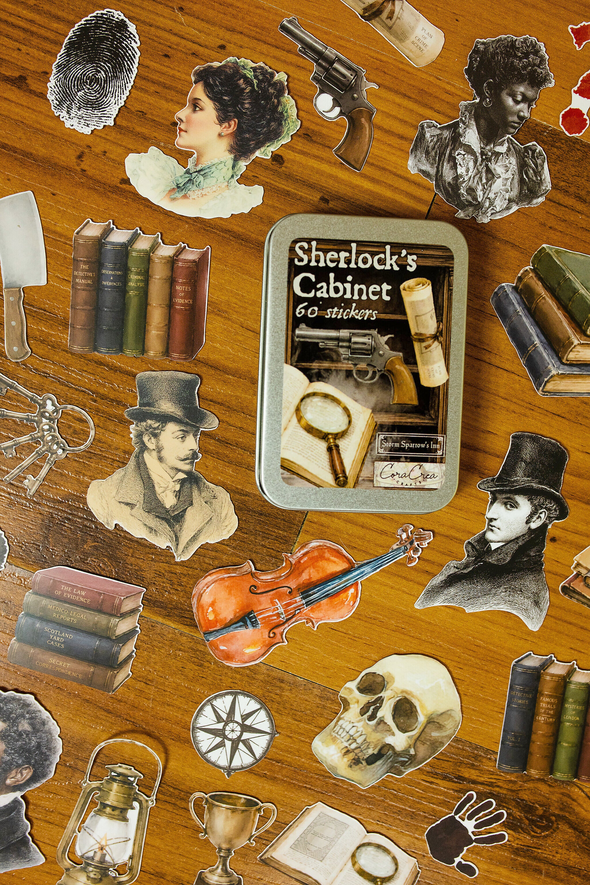 Sherlock's Cabinet Sticker Tin Box - detail 2