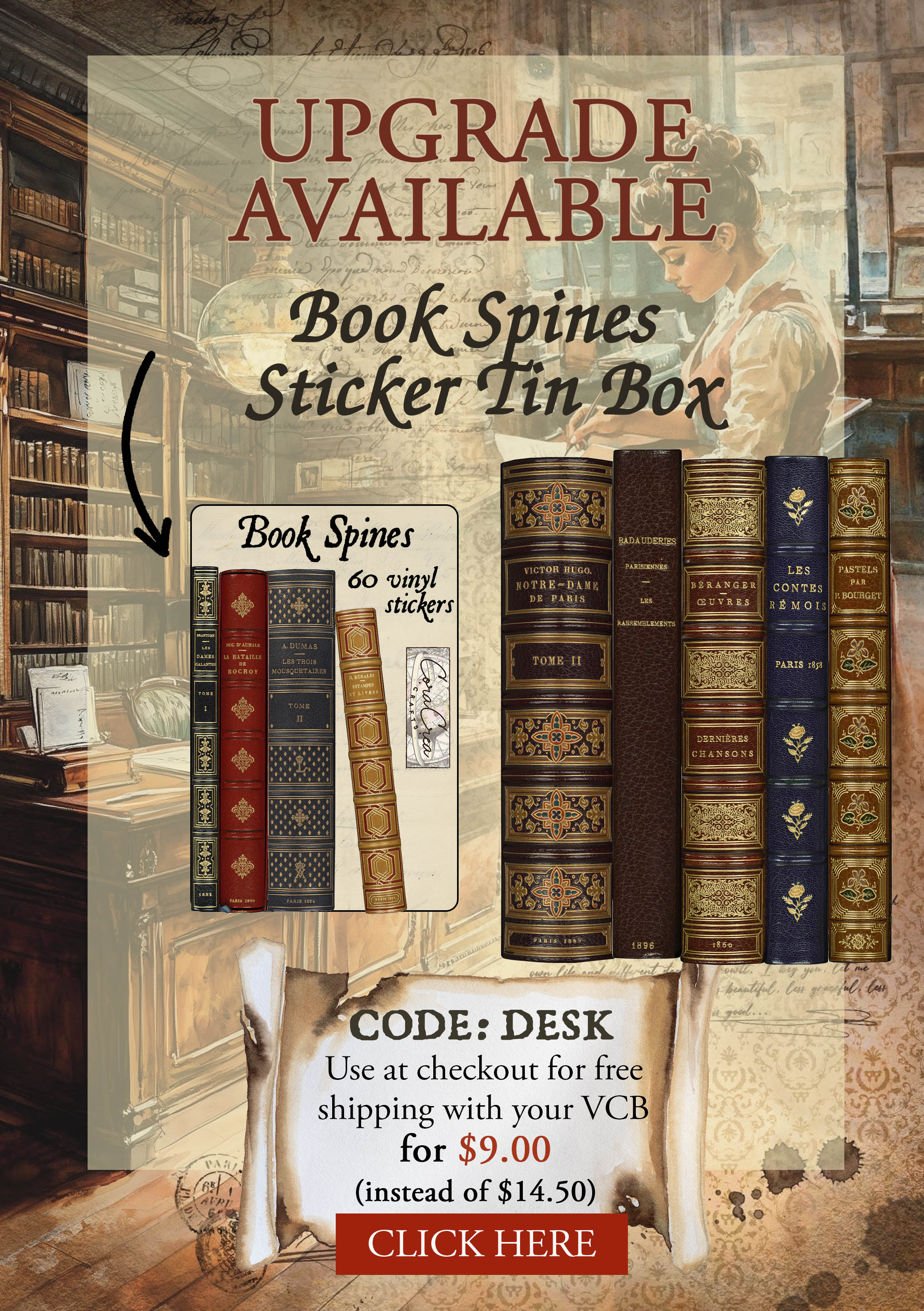 Book Spines Sticker Tin Box (Upgrade)