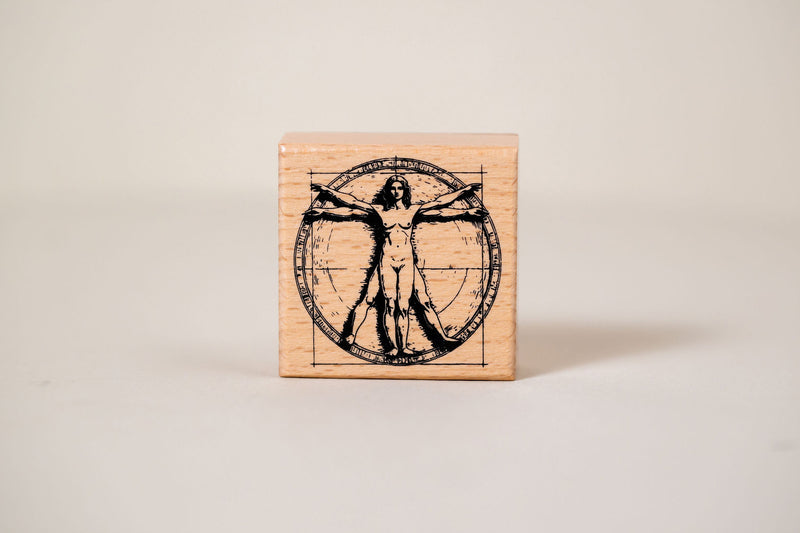 Vitruvian Woman Wooden Stamp