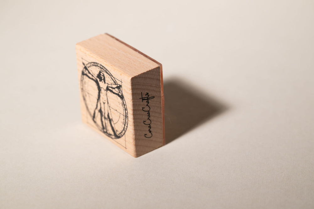 Vitruvian Woman Wooden Stamp