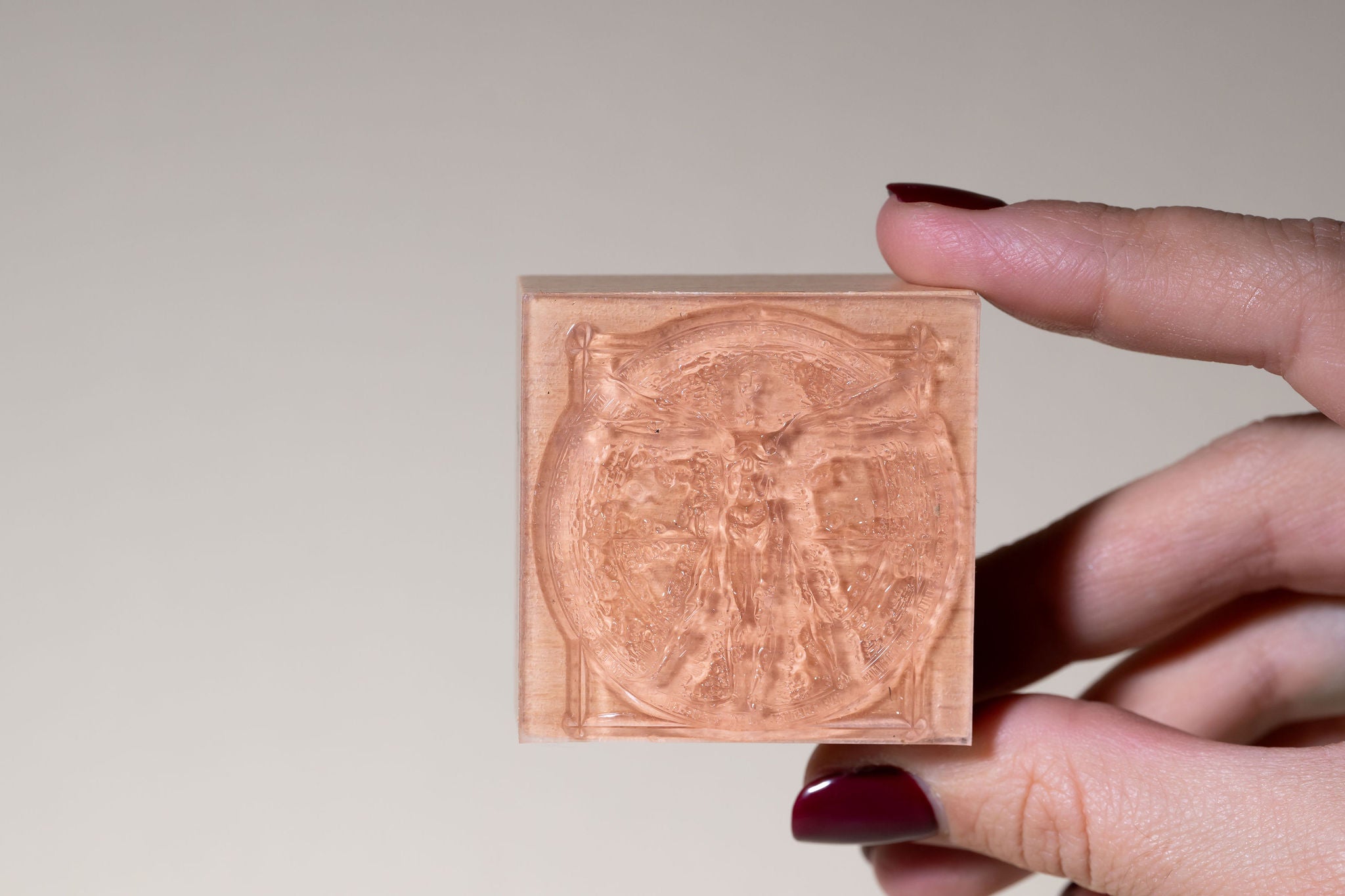 Vitruvian Woman Wooden Stamp