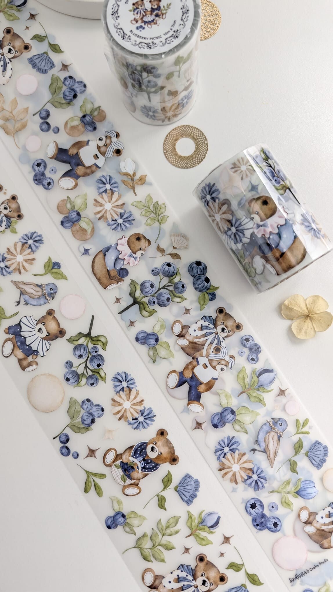 Blueberry Picnic Tape Loop - detail 1