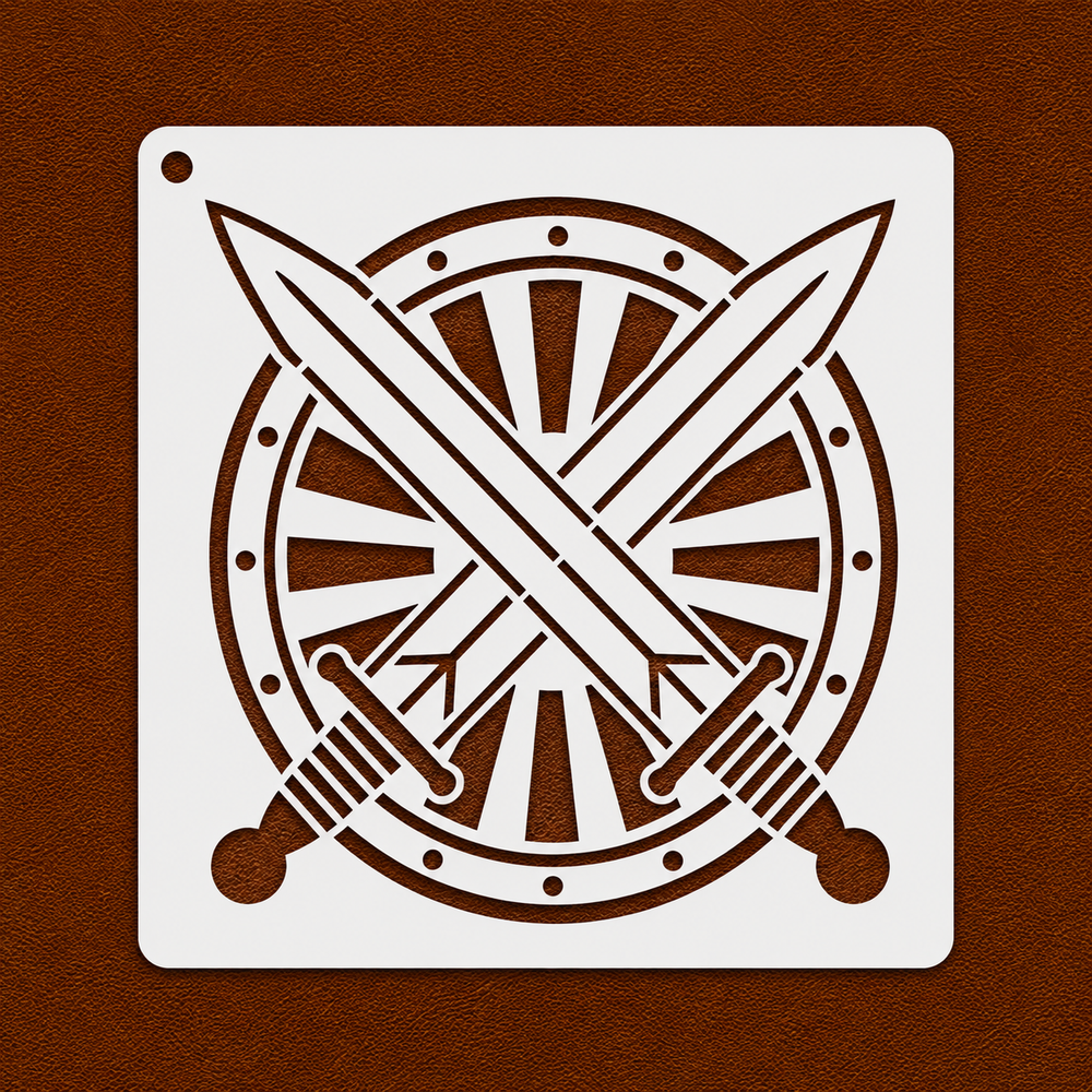 Warriors Crest Stencil