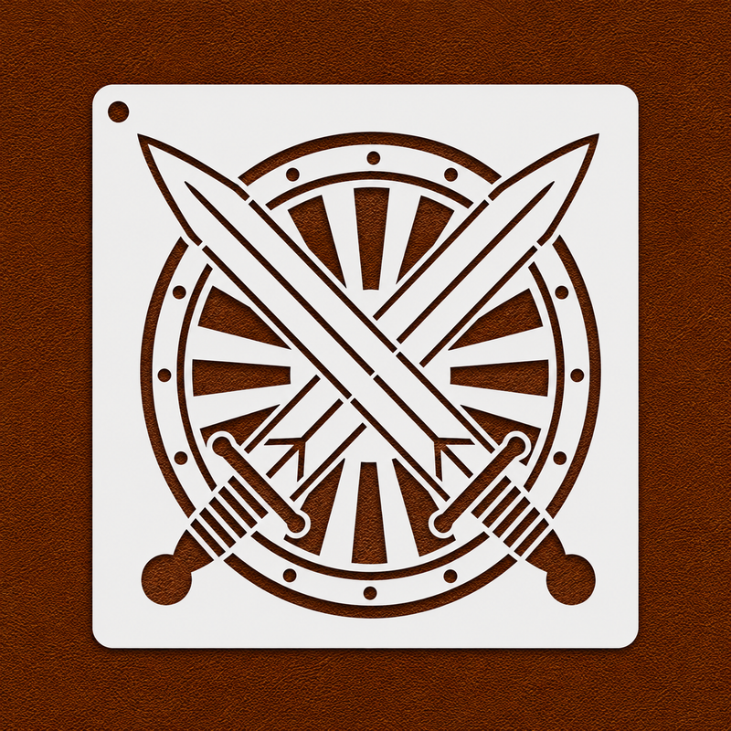 Warriors Crest Stencil