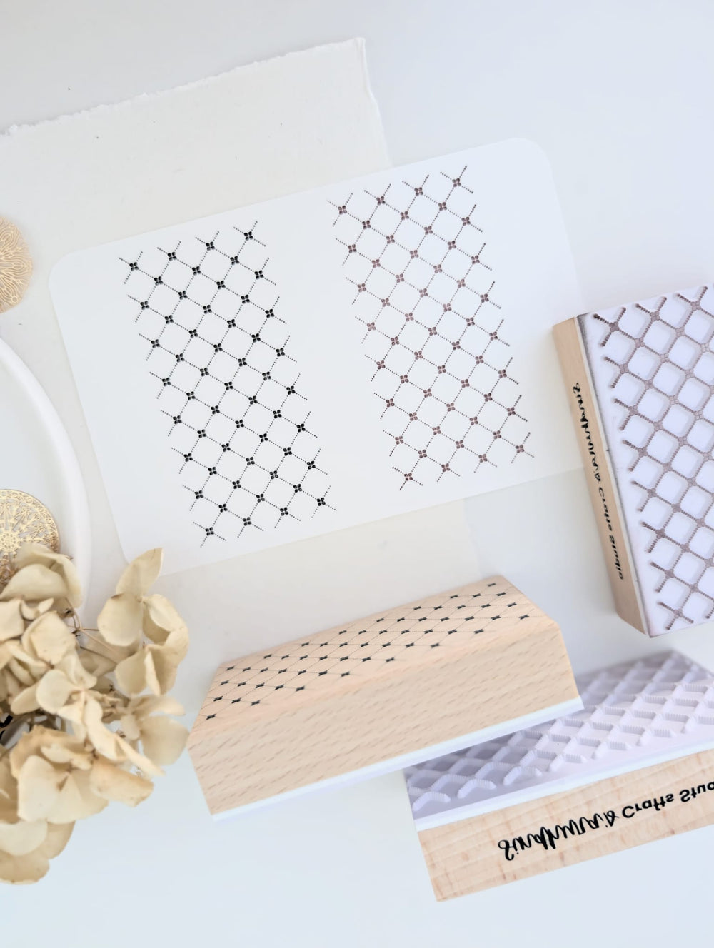 Vintage Weave Wooden Stamp