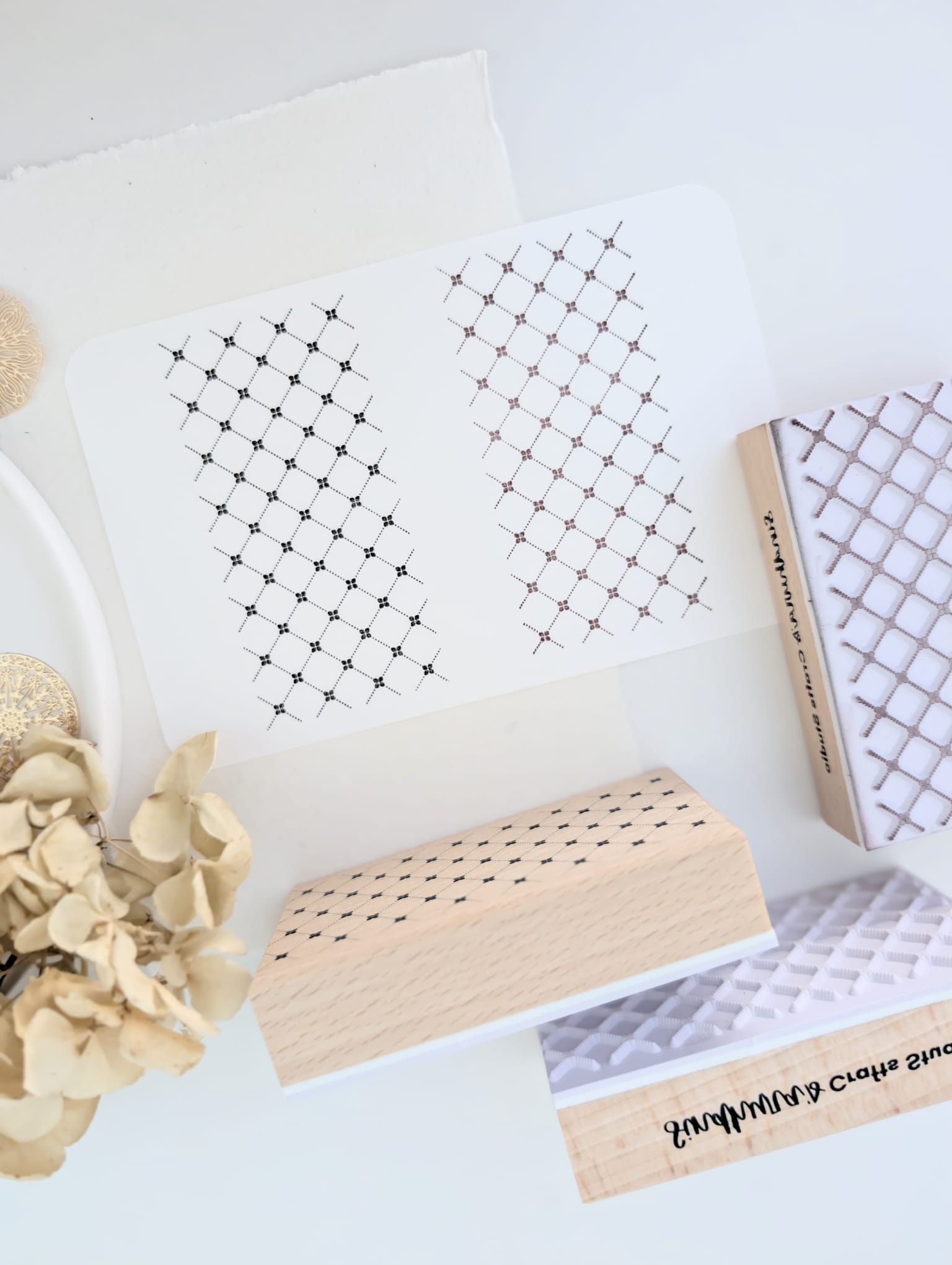 Vintage Weave Wooden Stamp