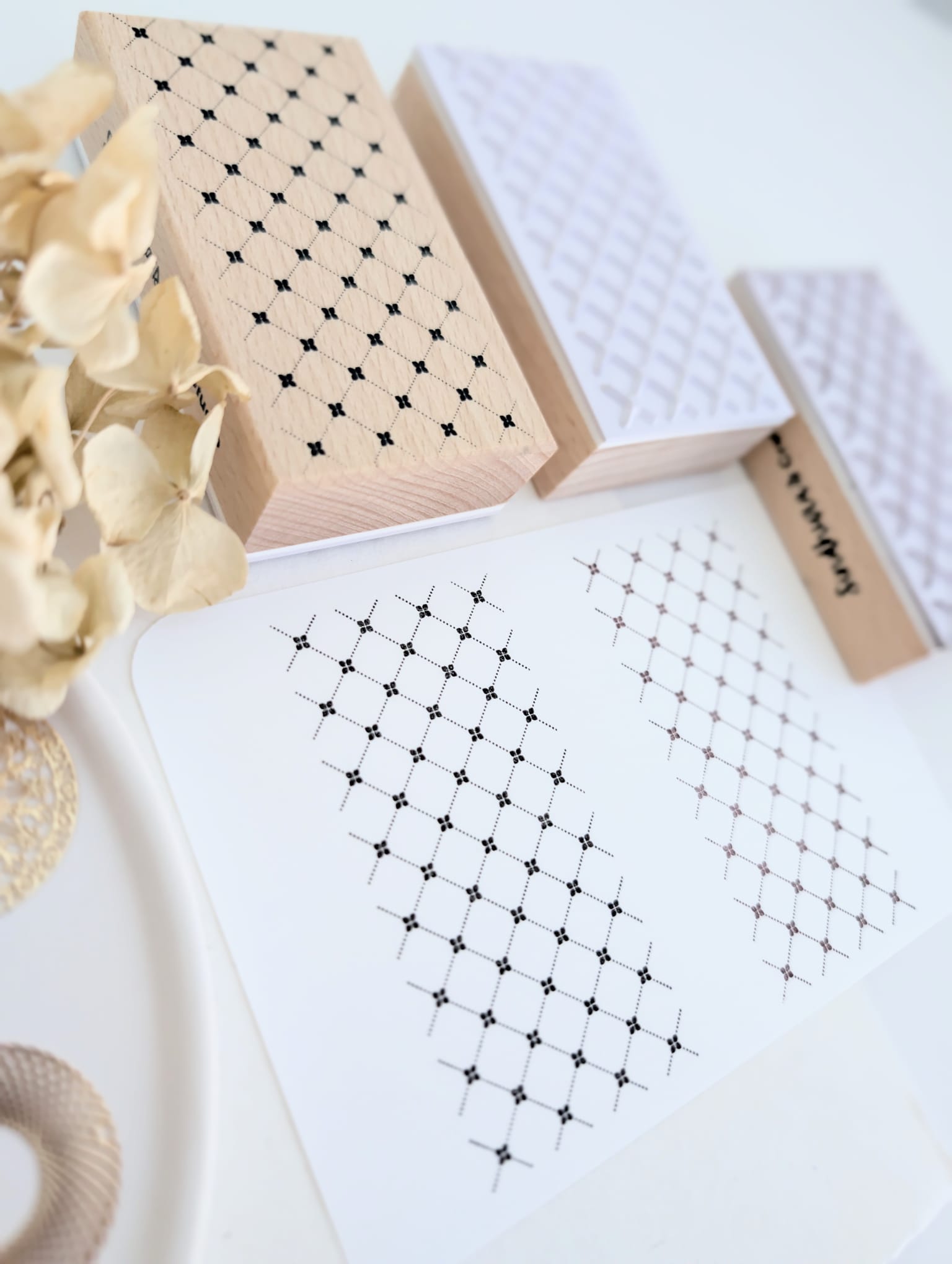 Vintage Weave Wooden Stamp