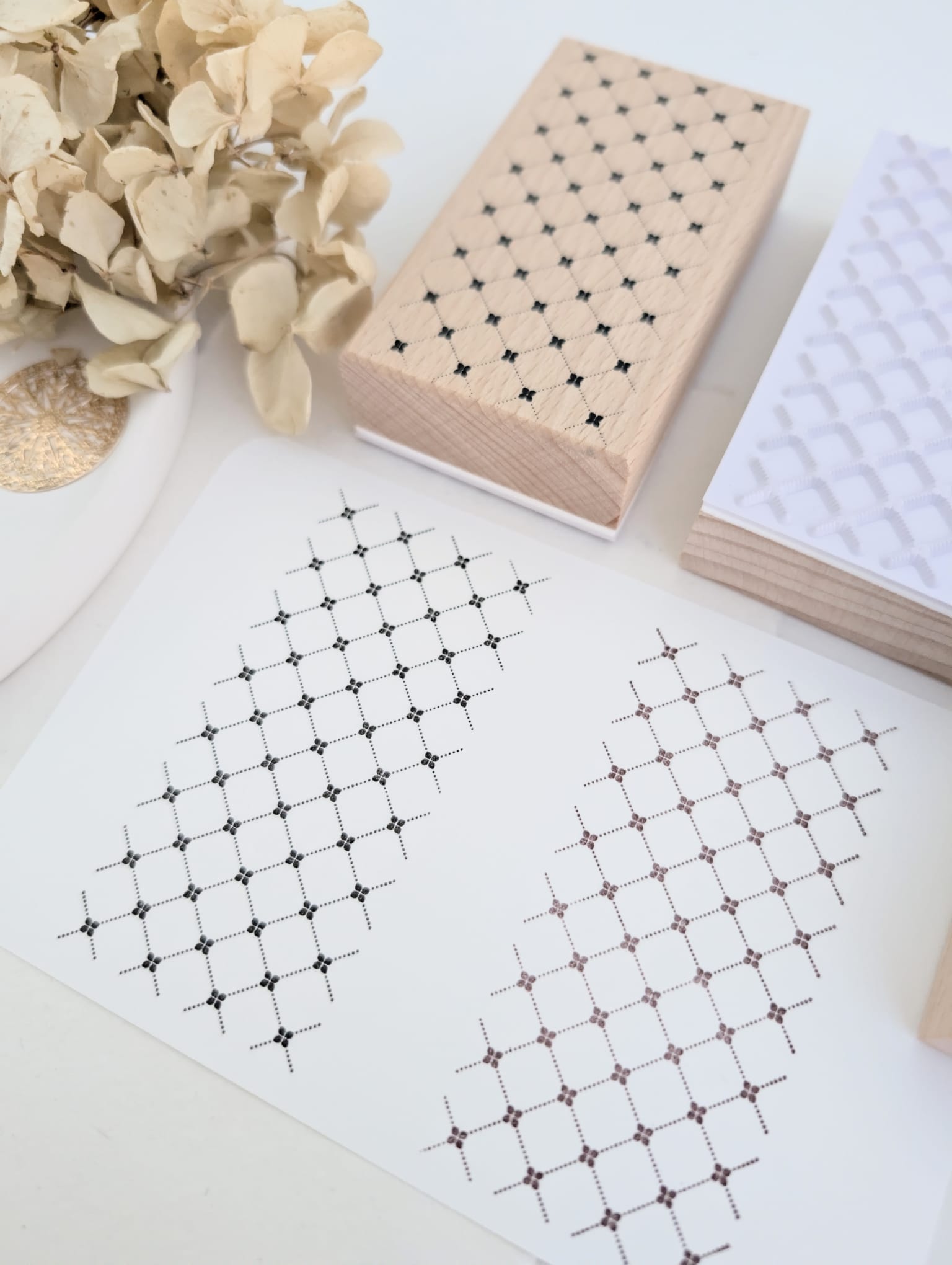 Vintage Weave Wooden Stamp