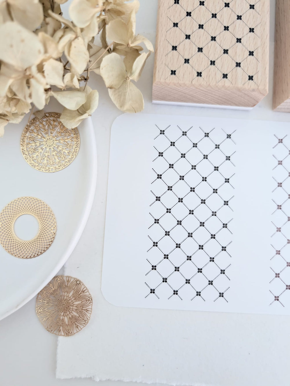 Vintage Weave Wooden Stamp
