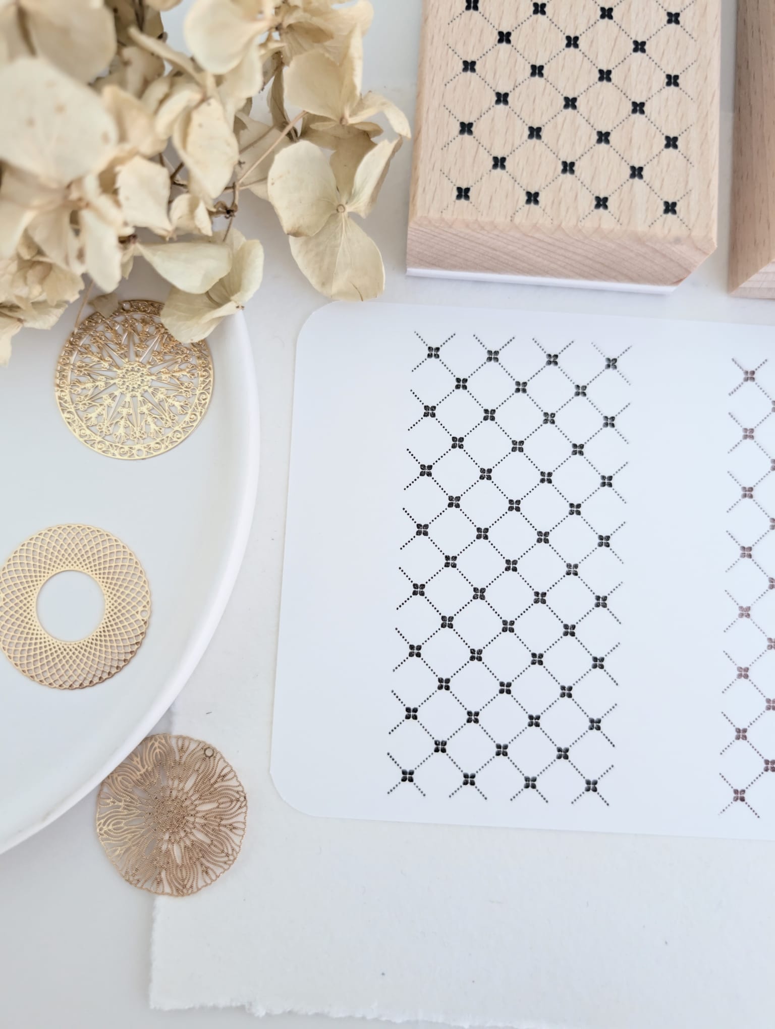 Vintage Weave Wooden Stamp