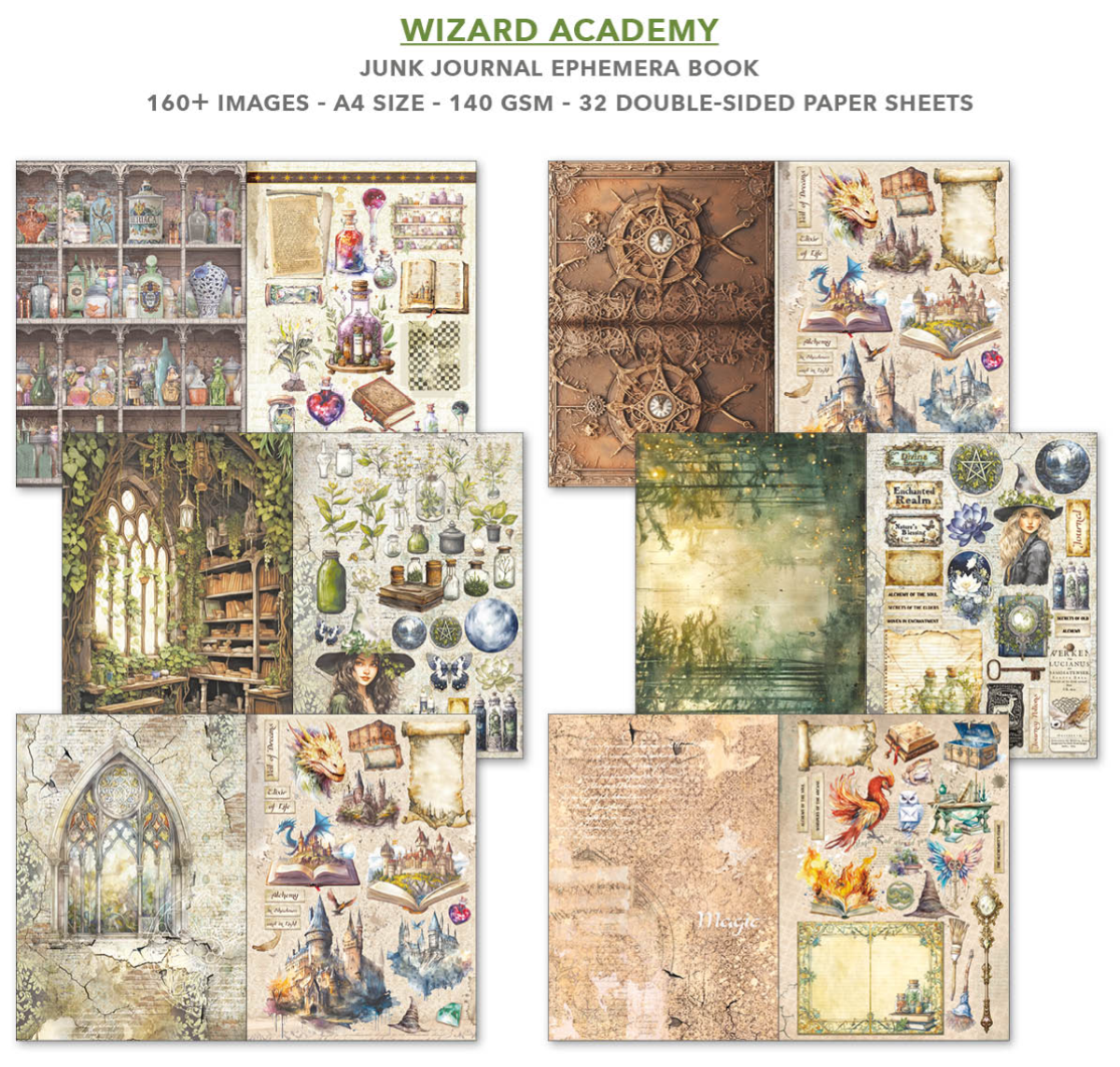 Wizard Boo Wizard Academy Ephemera Book — Ephemera Packs | CoraCr