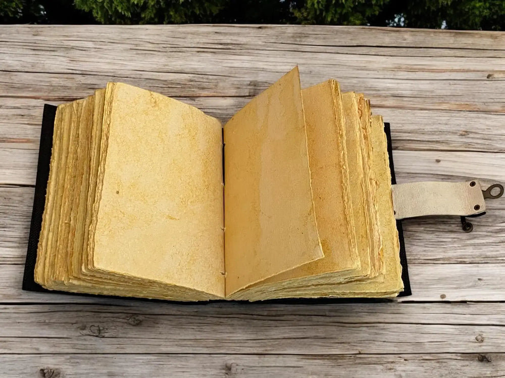 Grimoire Vintage Mushroom leather journal Handmade Antique
