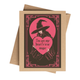Cute Witch Valentine’s Day Notecard on Brown Kraft Paper