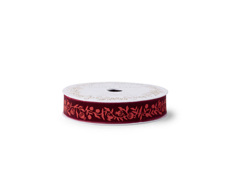 Christmastide Pomegranate Velvet Ribbon - Rifle Paper Co