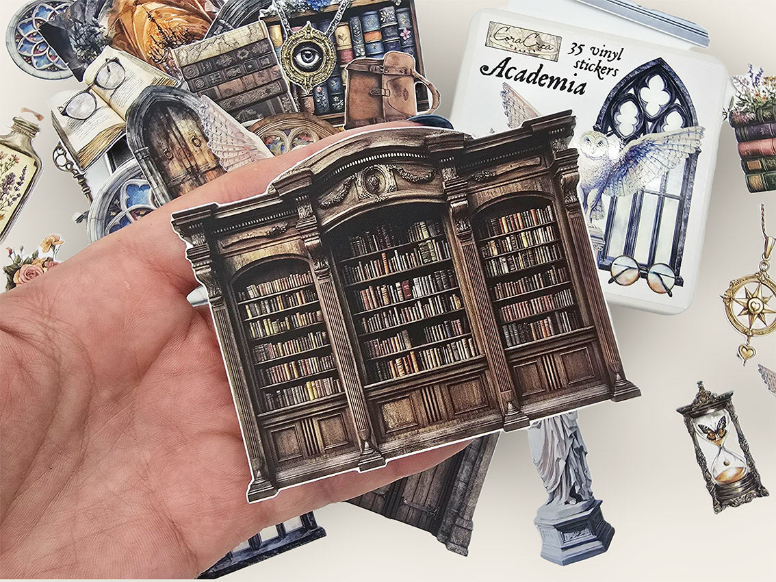From Adda Sticker Box Academia Sticker Tin Box — Sticker Set | CoraCreaCraft