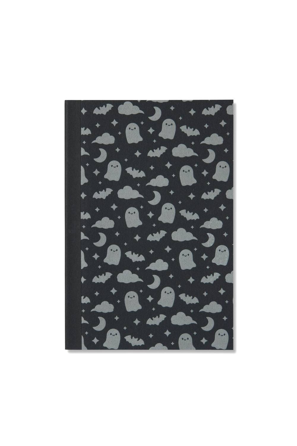Black lined notebook, silhouettes