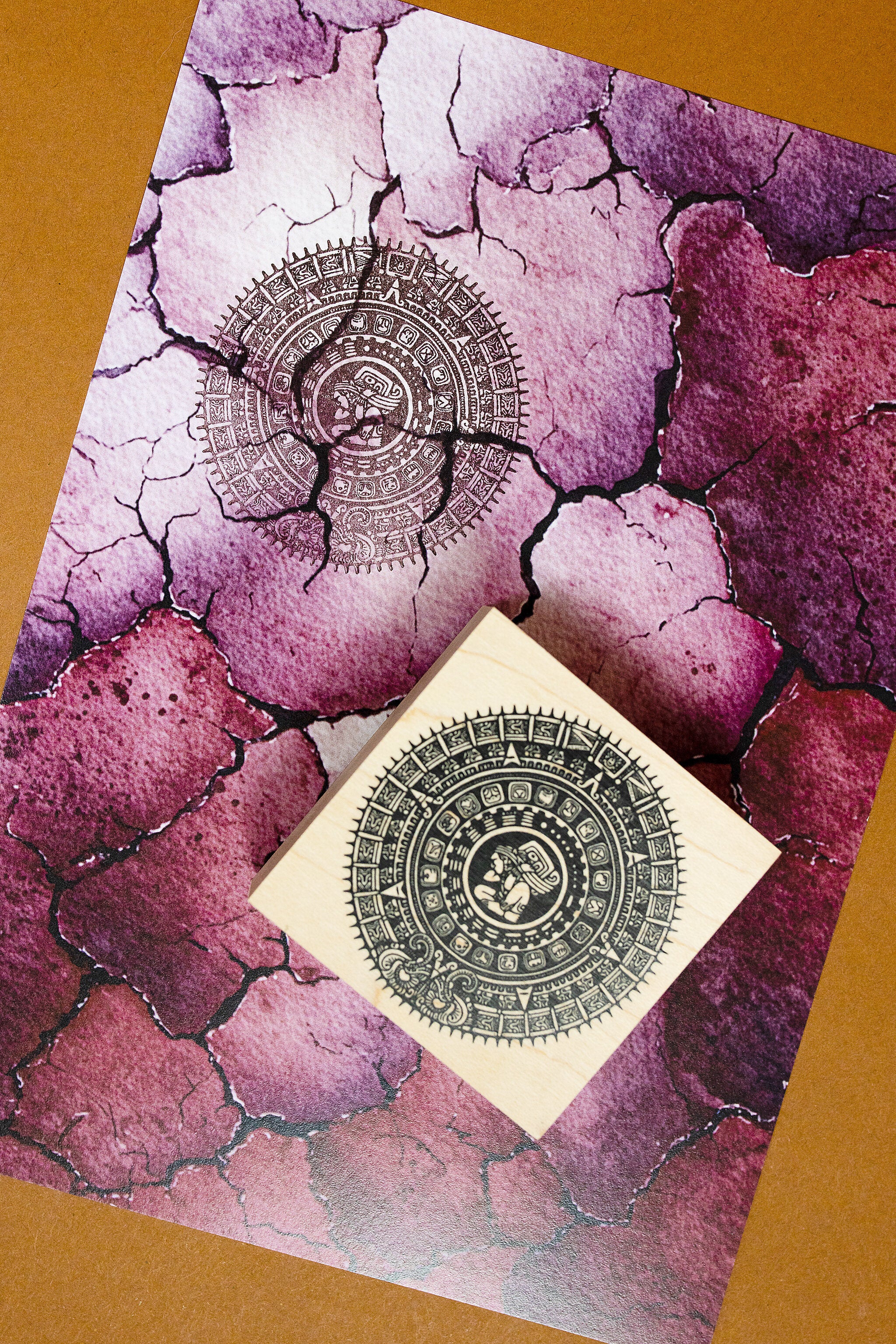 Mayan Calendar Wooden Stamp