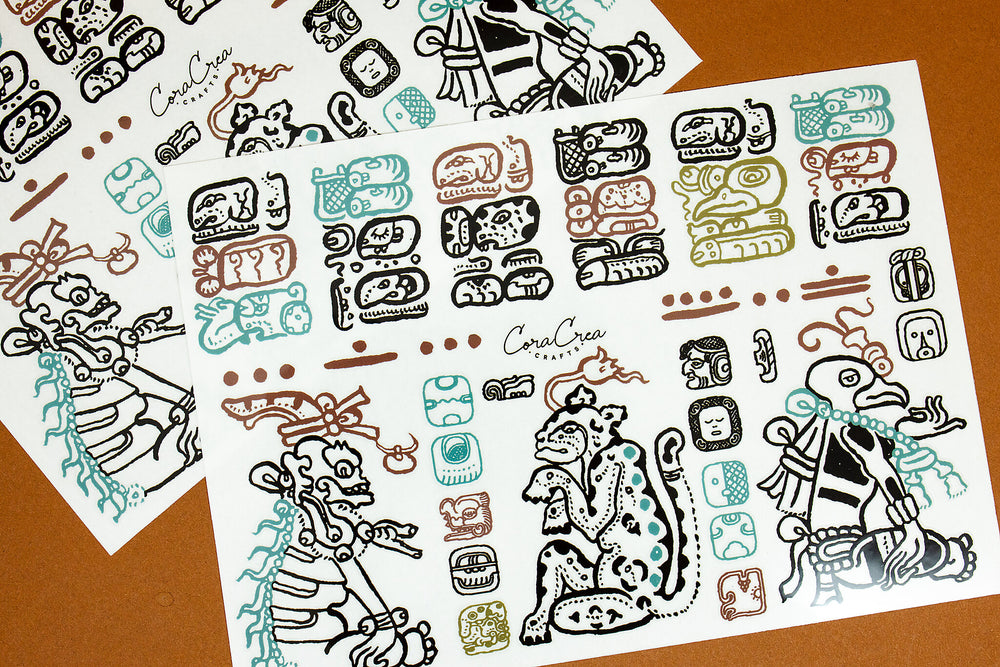 Mayan Writings Transfer Stickers