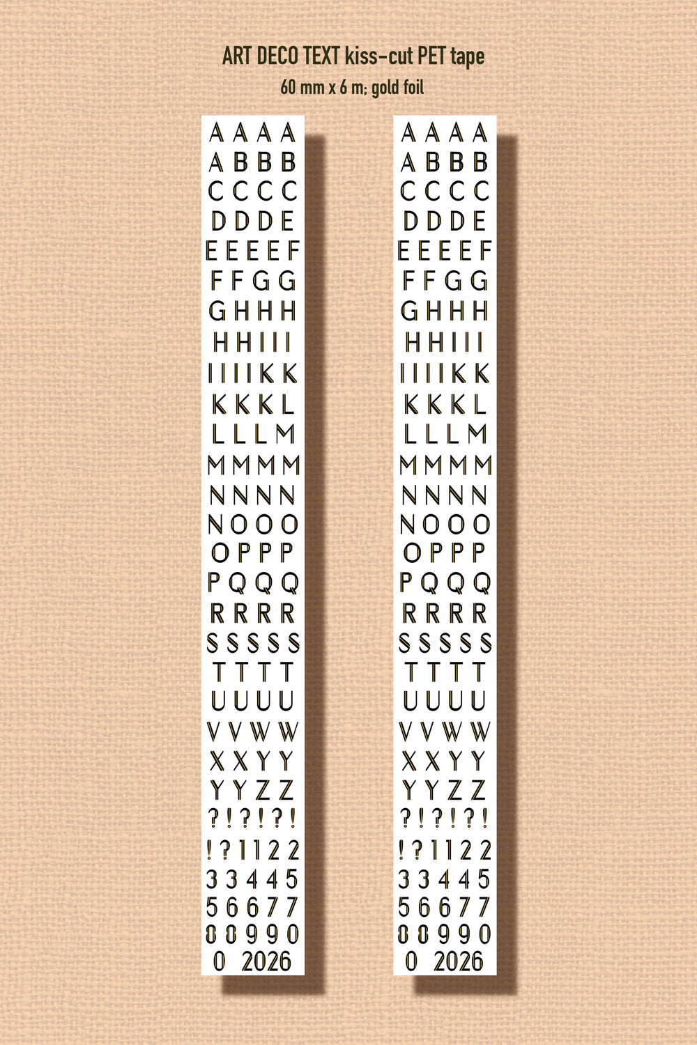 Art Deco Text Transparent Tape