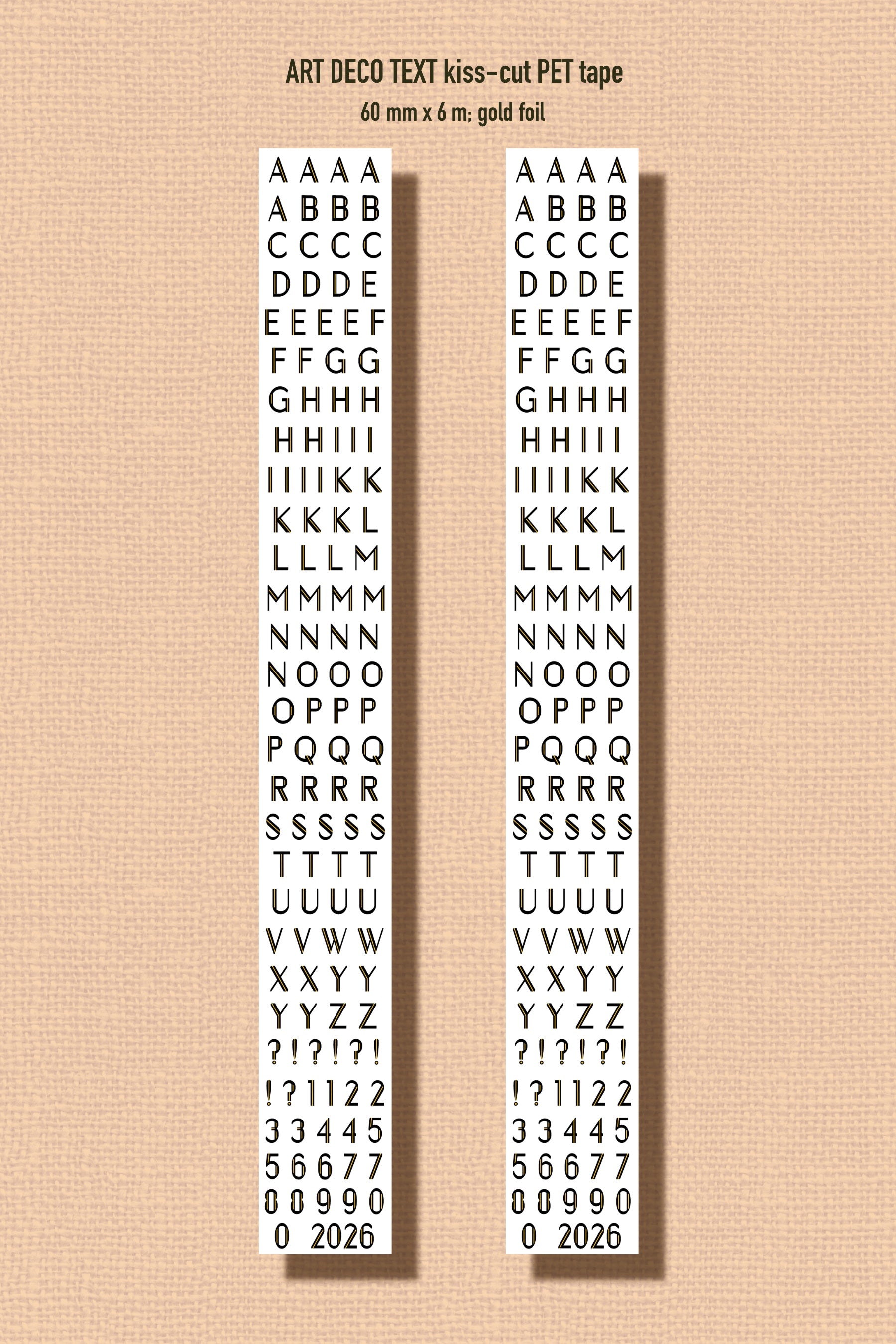 Art Deco Text Transparent Tape