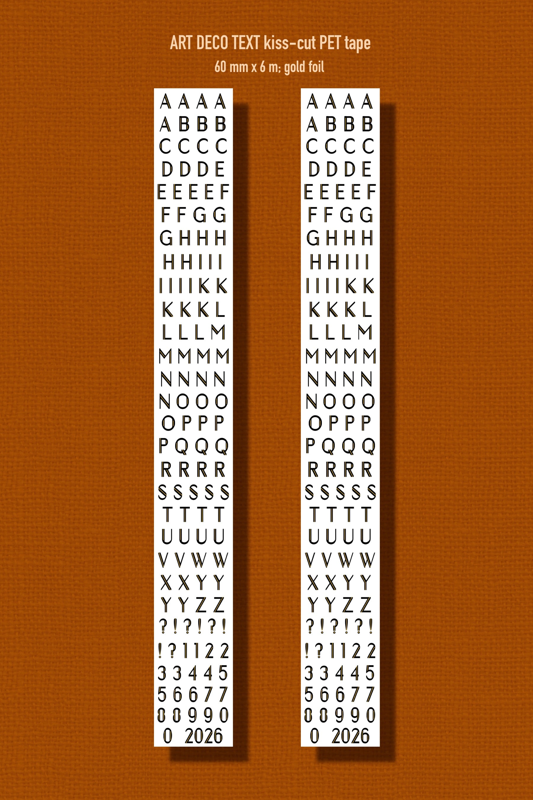 Art Deco Text Transparent Tape
