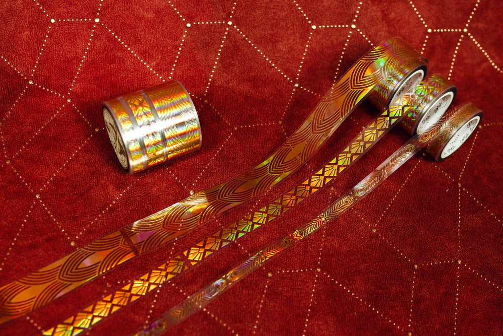 Art Deco Gold Ornament Transparent Tape Set
