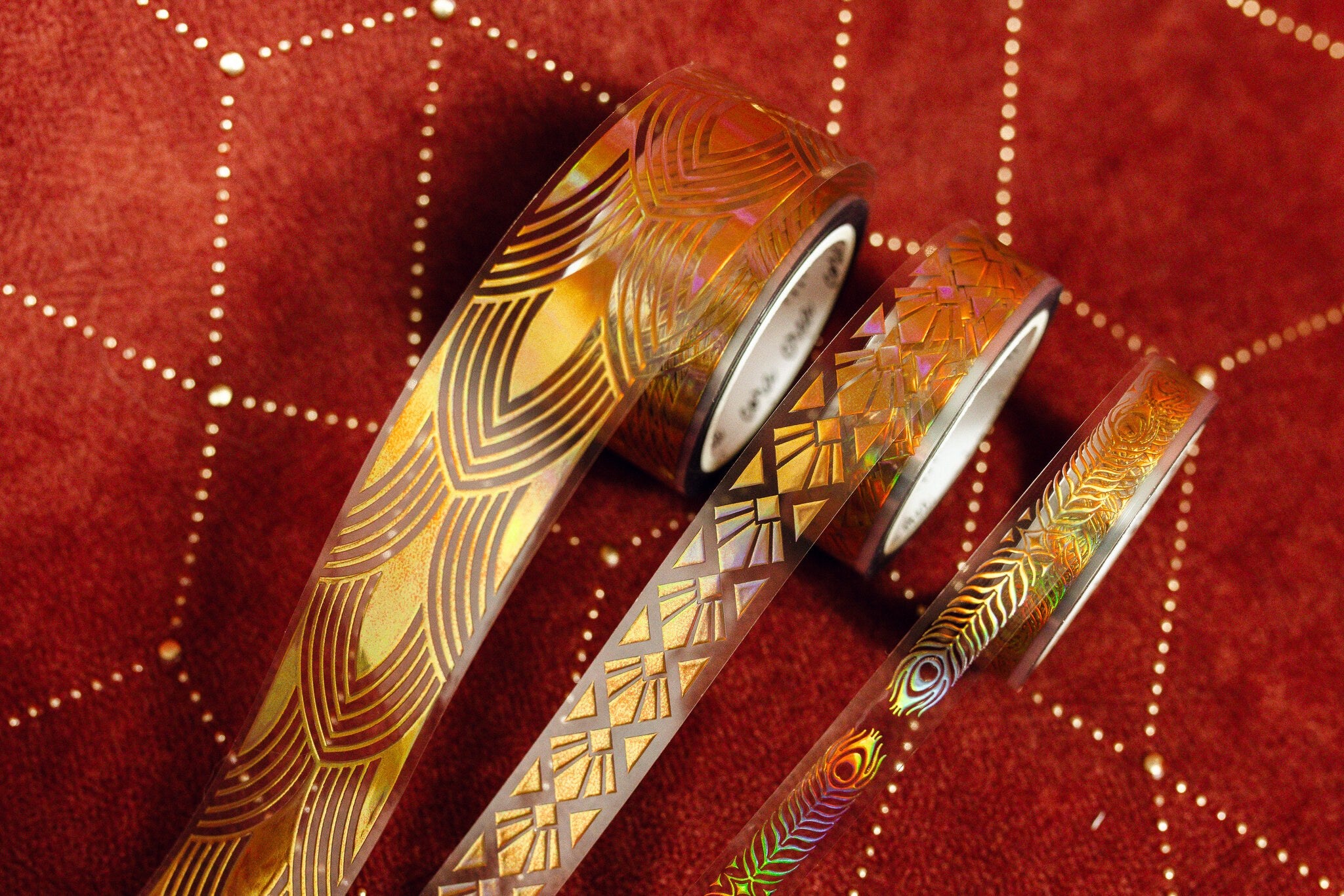 Art Deco Gold Ornament Transparent Tape Set