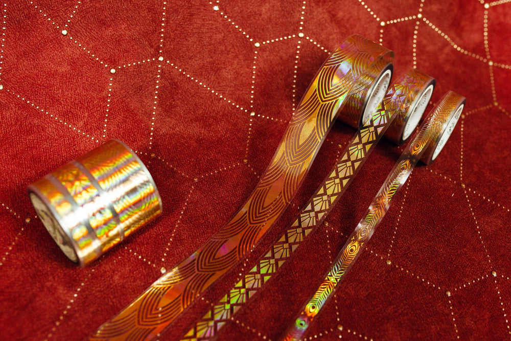 Art Deco Gold Ornament Transparent Tape Set