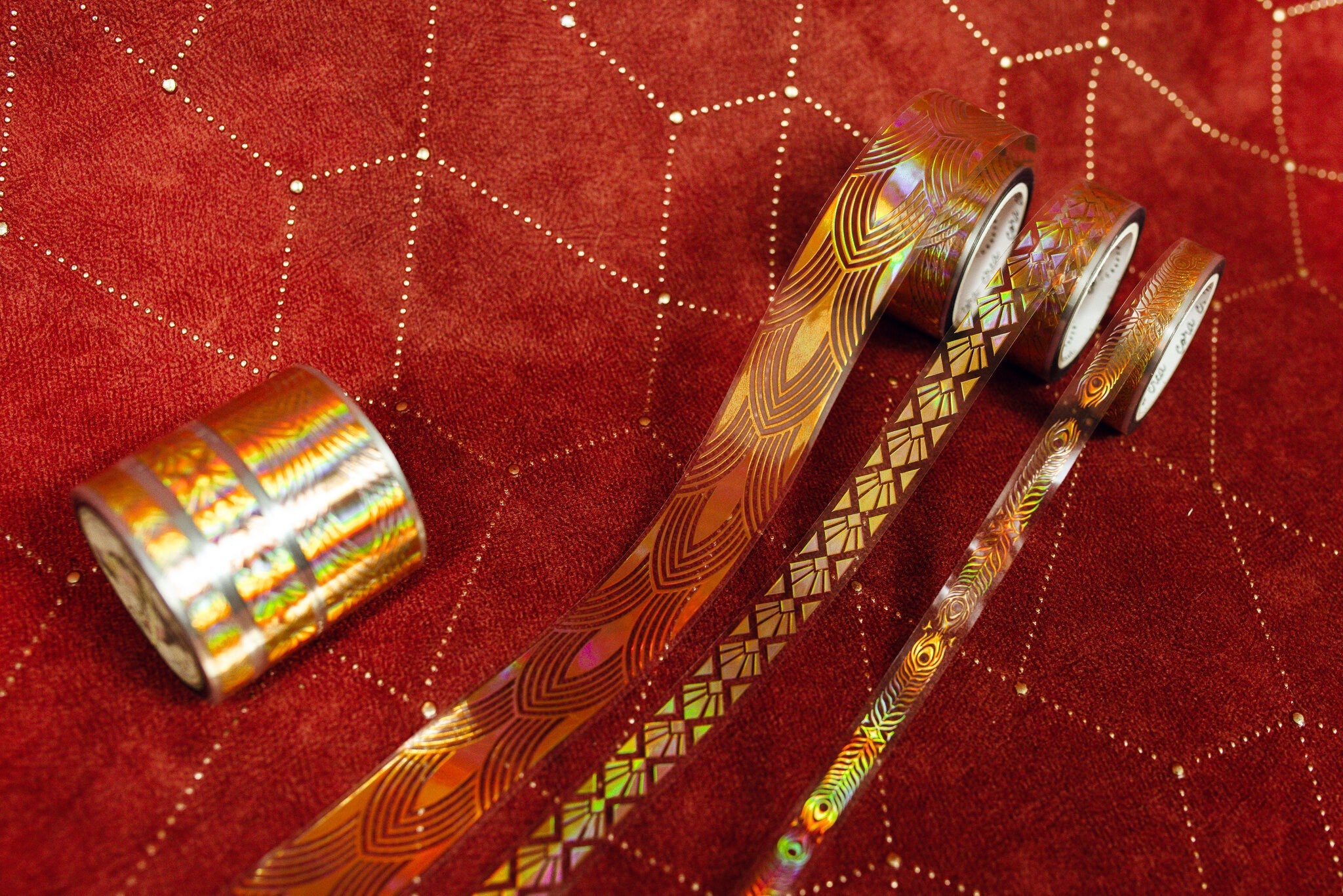 Art Deco Gold Ornament Transparent Tape Set